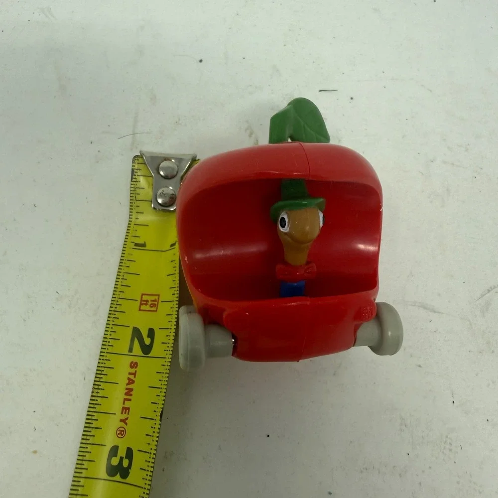 Vintage 1994 Richard Scarry Lowly Worm Red Apple Car Toy Busytown Collectible